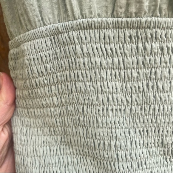 STORIA Women’s Pale Green Smocked Fitted Dress Mini Size Large - Picture 4 of 10